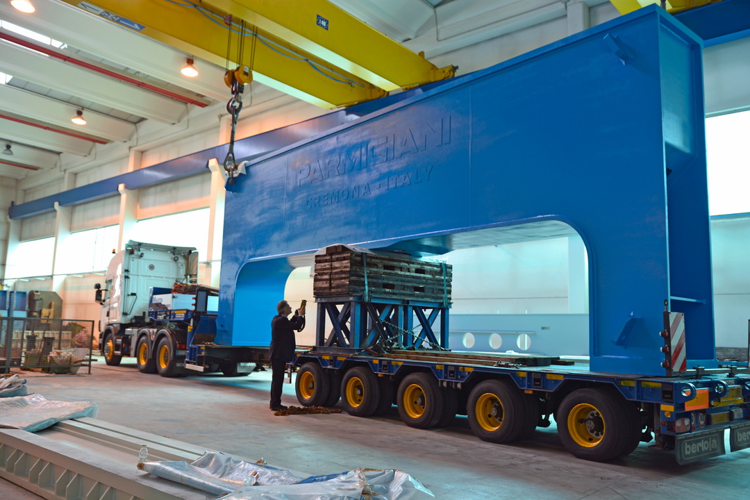 Large welded industrial structure inside Delma production facility